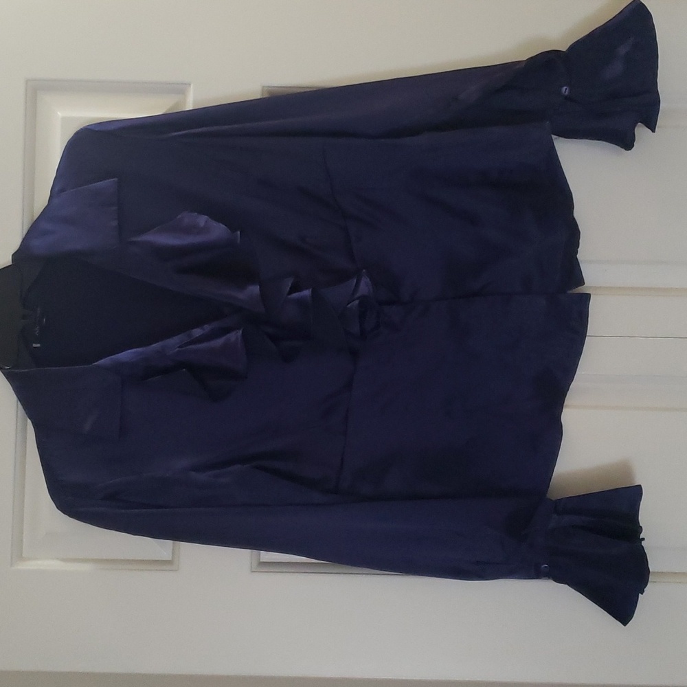 Anne Klein Silk Shirt with Long Sleeves - Small